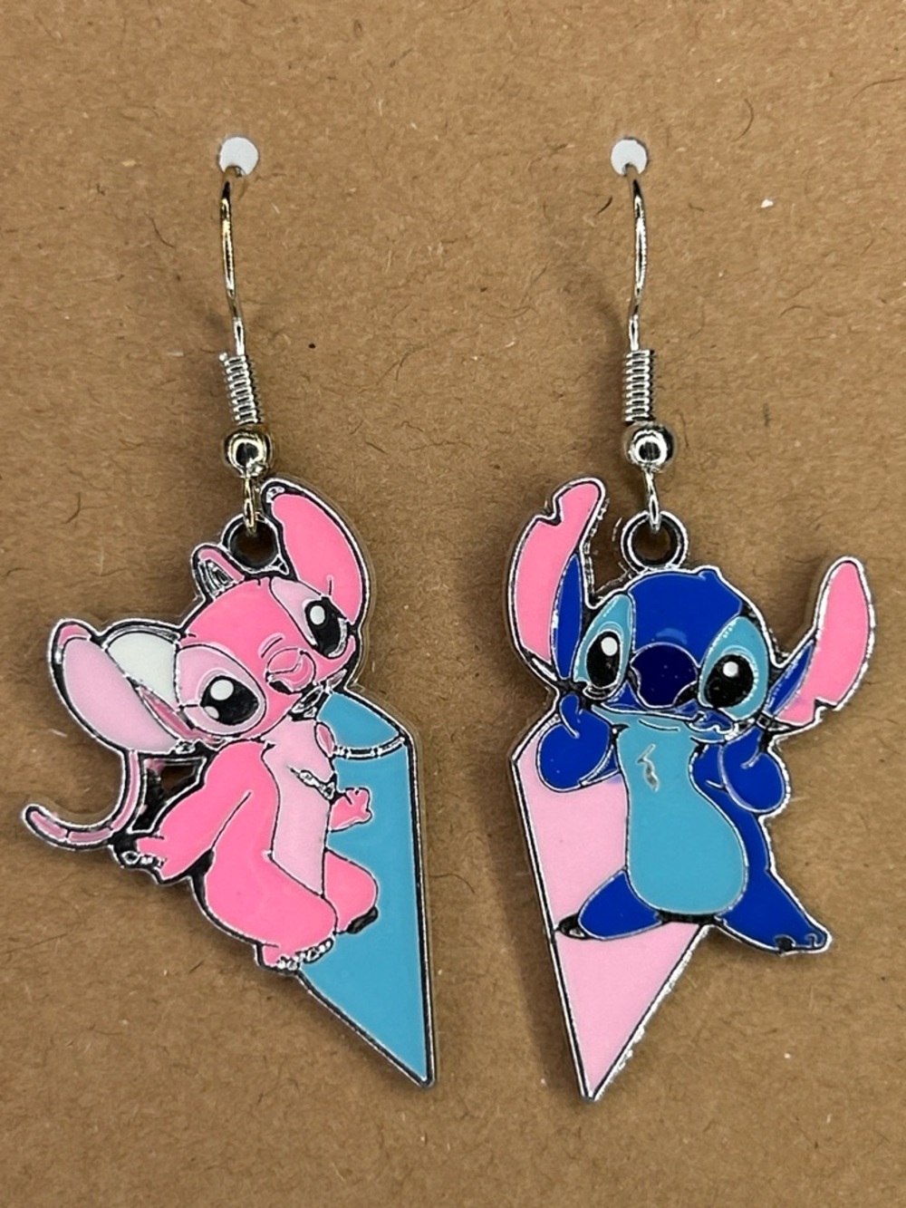 Lilo & Stitch Inspired Pink / Blue Character Earrings Fashion Jewelry